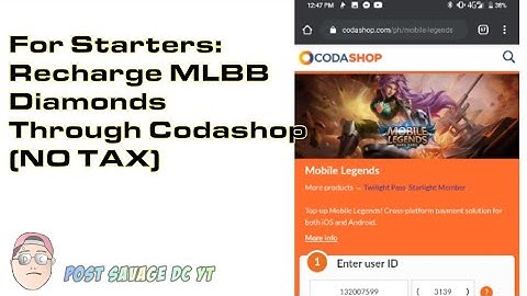 For Starters: Recharge MLBB Diamonds Through Codashop (NO TAX)
