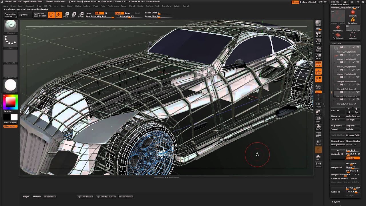 zbrush 2018 wireframe