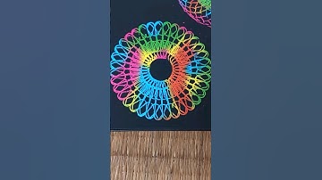 Rainbow flowers spirograph design making 🥺#shorts #trending #drawing #satisfying #asmr #spirograph