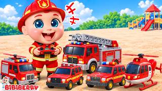 construction vehicle fun five little fire trucks song nursery
