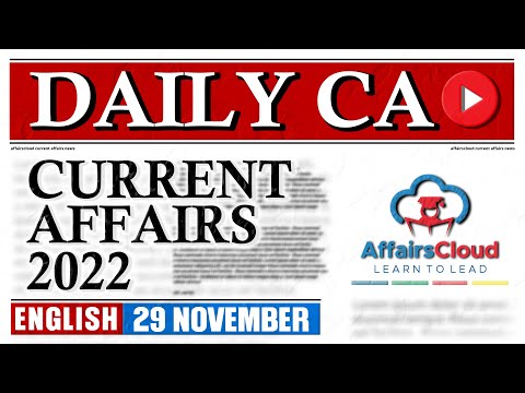 Current Affairs 29 November 2022 | English | By Vikas | Affairscloud For All Exams