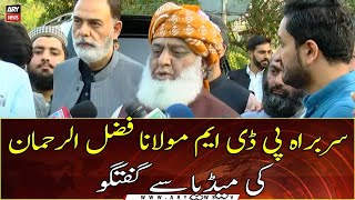 Islamabad: Chief PDM Maulana Fazal ur Rehman talks to media