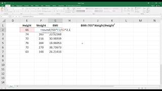 How to Calculate Body Mass Index (BMI) in Excel. [HD] screenshot 4