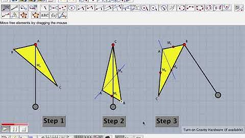 Finding the balancing point (centroid) of a triangle by simulation