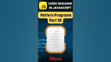 Javascript Logic Building - Pattern Programs Part 30 #patternprograms