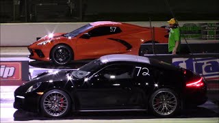 Porsche 911 vs C8 Corvette 1\/4 Mile