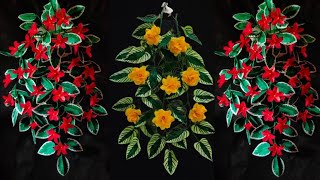 Cara membuat Bunga Gantung Hiasan Dinding dari Plastik Kresek | Flower Wall Hanging from Plastic Bag