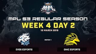 ONIC vs EVOS Esports : MPL Season 3 Week 4 day 2 Match 1 Regular Season