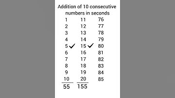Addition of 10 consecutive numbers in seconds#youtubeshorts