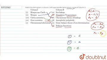 Match the items given in column I with appropriate items (one or more) of Column II: {:(,Column ...