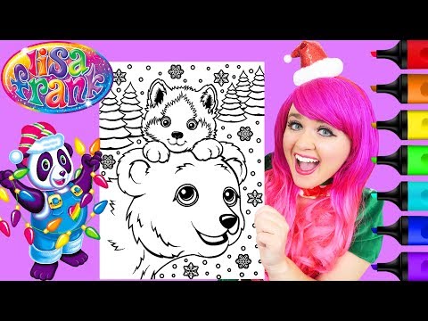 coloring-lisa-frank-puppy-&-polar-bear-christmas-coloring-page-prismacolor-markers-|-kimmi-the-clown