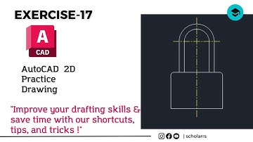 AutoCAD 2D Practice Drawing | AutoCAD Drafting | AutoCAD Tutorial | Exercise-17