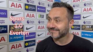 I’M VERY HAPPY, HAPPY LIKE AN ARSENAL FAN | Roberto De Zerbi Reacst To Spurs 1-0 Everton