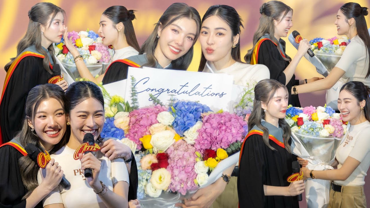 เก็บตก!! บรรยากาศ #หลิงหลิงคอง หอบดอกไม้ช่อโต!! เซอร์ไพรส์วันสำคัญคู่จิ้น #ออมกรณ์นภัส รับปริญญา