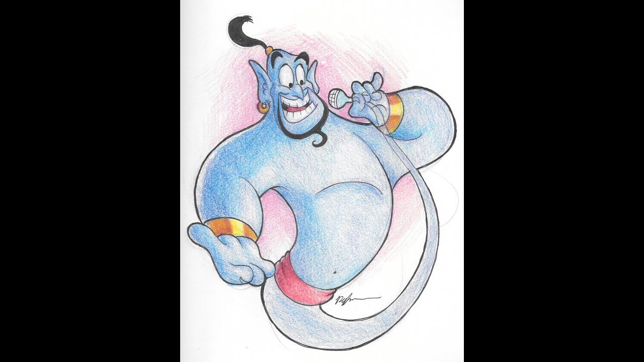Drawing The Genie from Aladdin! Silent Sketching Session (no music)
