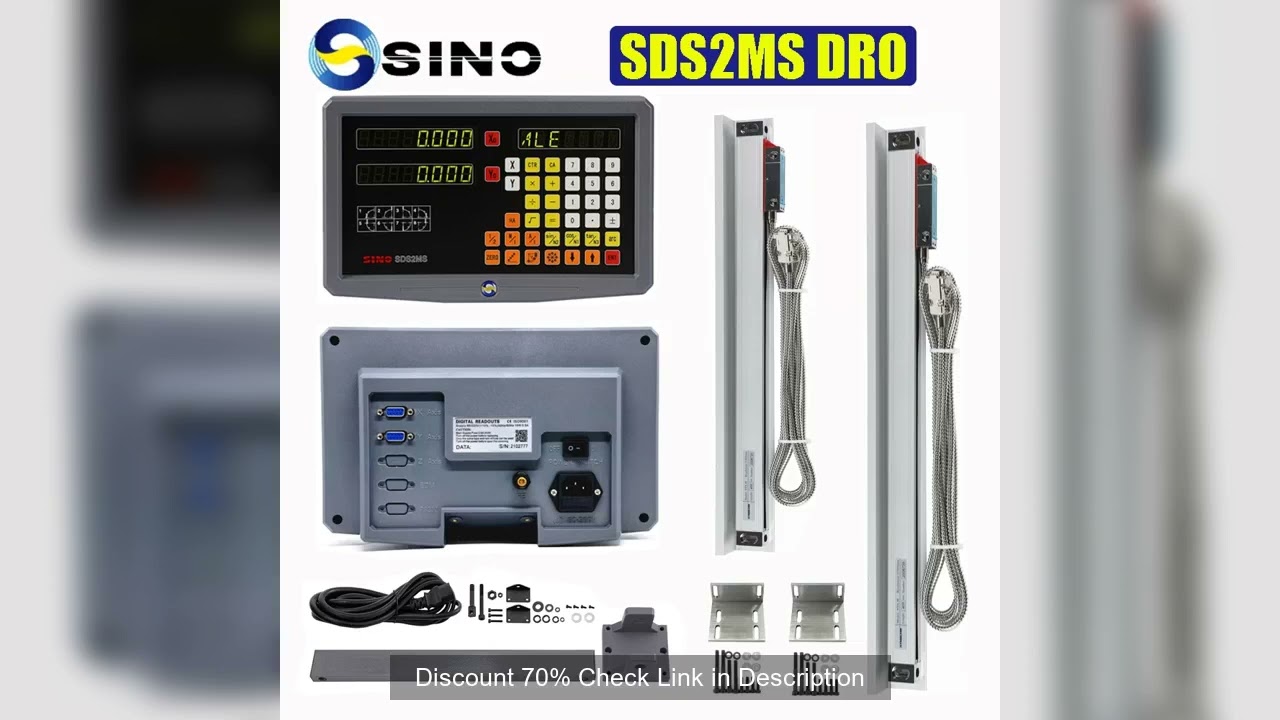 SINO SDS2MS 2 Axis Digital Readout DRO Kit ??? NTS 5? TTL 50-1000mm Linear Glass Scale Optical Encod