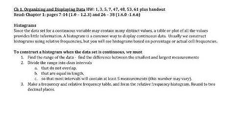 Organizing and Displaying Data
