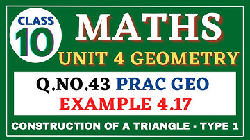 10th Maths Geometry Example 4.17 | 10th Maths Construction of a Triangle Type 1 | Kalvi Tube
