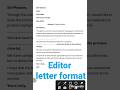 Editor letter Format 10th,11th 12thClas#boardexam #education #trending #viral #cbse #exampreparation