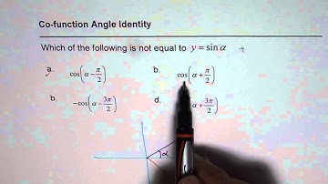Multiple Choice Co Function Identity for Sine Trig Ratio MHF4U