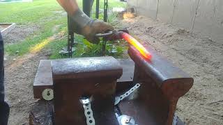 Making a knife from a chunk of coil spring part 1