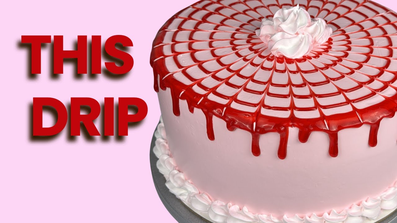 Easy Cake Decorating | Satisfying Red & Pink Marble Drip Cake