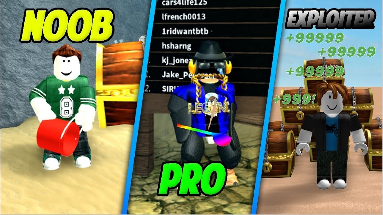 Noob Vs Hacker Vs Pro Treasure Hunt Simulator Edition Youtube - roblox hacker vs noob vs pro