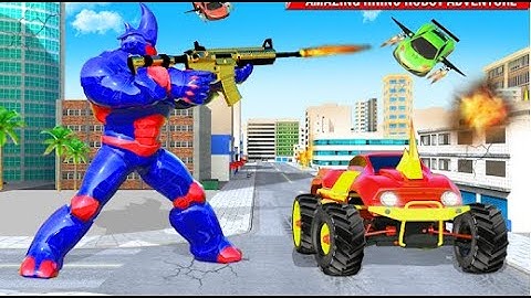 Rhino Robot Monster Truck Part-3 | Rescue City Transform Robot Android GamePlay | By Game Crazy