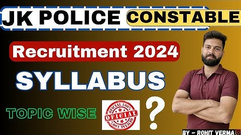 Jkp Constable Syllabus | 2024 | jkp full syllabus Topic - wise /jkp recruitment 2024 .#jkpsyllabus