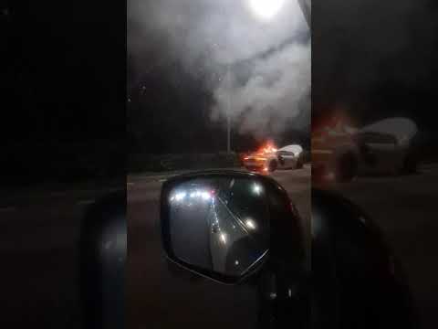 Audi R8 on fire