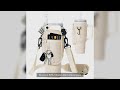 40oz Neoprene Water Bottle Carrier Bag For Stanley Quencher Cup Sleeve Adjustable Shoulder Strap Non
