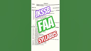 Jkssb Finance Account Assistant || Previous Year syllabus 🤗🤗