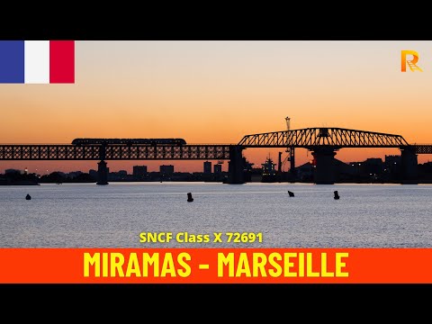 Cab Ride Miramas - Marseille (Blue Coast/Côte Bleue railway, France) train driver's view in 4K