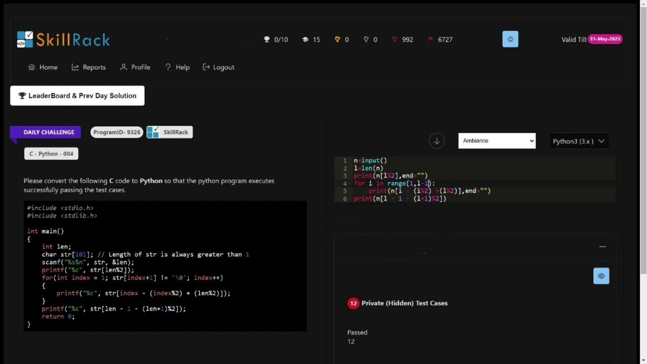 SKILLRACK DAILY CHALLENGE 25 08 2023 CONVERT C CODE TO PYTHON 004 SKILLRACK DAILY CHALLENGE 25 08 2023 CONVERT C CODE TO PYTHON 004