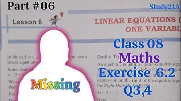 📘 Class 8 Maths | Linear Equations in One Variable | Exercise 6.2 Q3 & Q4 | NCERT Solutions |Part 06