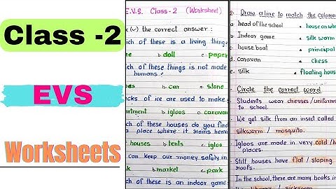 Class 2 EVS Worksheet || EVS Worksheet For Class 2 ||EVS Worksheets