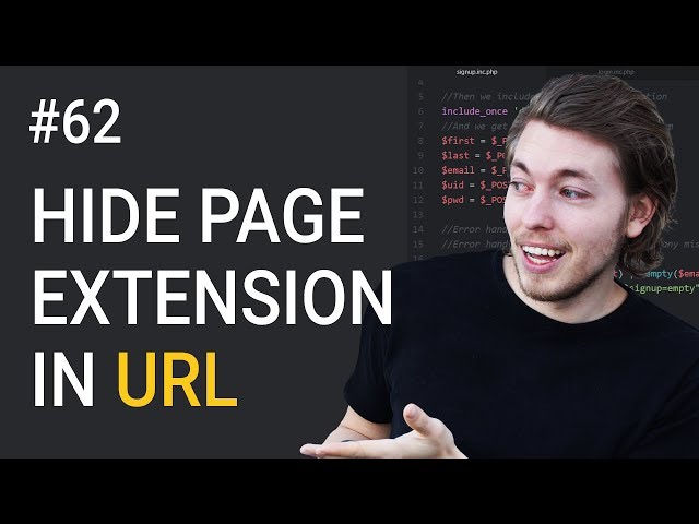 62: How to Remove the File Extension and Variables From the URL | Remove .php in URL | PHP Tutorial class=