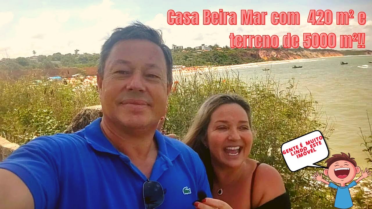 Vendo Casa Frente Mar 4 dormitórios 5mil² de terreno, beira mar Praia do Amor Conde João Pessoa PB