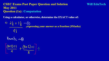 CSEC CXC Maths Past Paper Question 1a (i) May 2011 Exam Solutions (Answers)_by Will EduTech