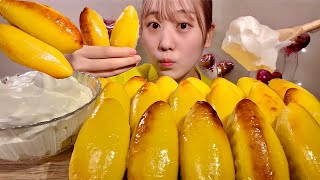 ASMR Sweet Potato Cake【Mukbang/ Eating Sounds】【English subtitles】