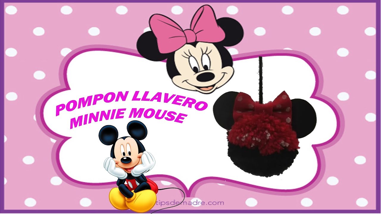 POMPON DE LLAVERO MINNIE MOUSE!!!