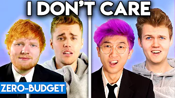 JUSTIN BIEBER & ED SHEERAN WITH ZERO BUDGET! (I Don't Care PARODY)