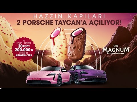 Magnum Çekiliş 2024 - 2 Porsche Ve 30 Kişiye 200.000 TL'lik  Magnum Kart