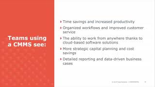 Benefits of a CMMS
