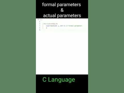 Actual parameters and formal parameters in C Language - YouTube