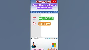 Shortcut to enter Current Date and Time in Microsoft Office Part31 #new #latest #update #pc #yt #tip