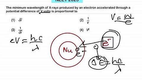 NEET 2023:The minimum wavelength of X-rays produced by an electron accelerated through a pote