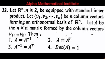 Orthogonal matric es csir,net,jrf, june 2018
