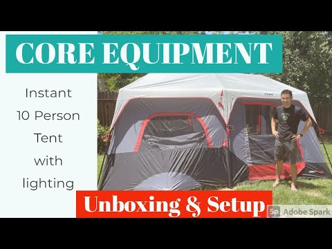 CORE Equipment 10 Person Instant Cabin Tent with Lighting 