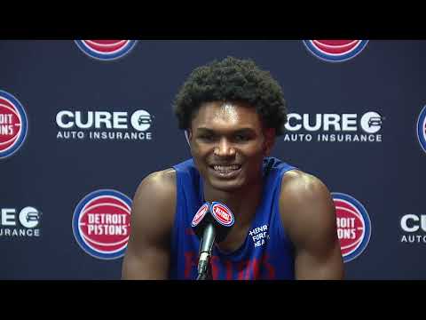 Ausar Thompson press conference from Pistons LCA open practice